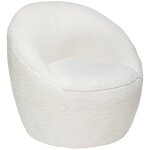 Atmosphera - fauteuil romi bouclette blanc cr�ateur d'int�rieur
