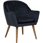 Atmosphera - fauteuil sinel chenille bleu encre