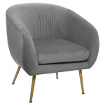 Atmosphera - fauteuil solaro en velours pliss gris