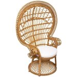 Atmosphera - fauteuil takta rotin tissu blanc crateur d'intrieur