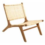 Atmosphera - fauteuil en teck & rotin 'timor' 80cm naturel