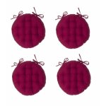 Atmosphera - galette de chaise ronde - lot de 4 - d 38 cm - rouge - violet - livraison gratuite