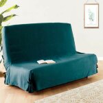 Atmosphera - housse de clic - clac tissu 140x200cm bleu canard