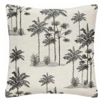 Housse de coussin 'palm' 40x40cm noir & blanc