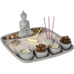 Jardin zen aditya en ciment gris 24x12cm atmosphera crateur d'intrieur