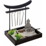 Atmosphera - jardin zen  grelots avec figurines + photophore et accessoires - noir - l 15 x h 16, 5 ...