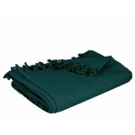 Jet� de lit 'algodon' 160x220cm bleu canard