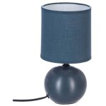 Atmosphera - lampe boule en cramique timo bleu orage mat, diamtre 13 cm, hauteur 24, 7 cm crateur ...