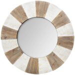 Atmosphera - miroir jade relief en bois d90cm crateur d'intrieur