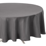 Atmosphera - nappe ronde anti - taches grise en polyester de 180 cm ? décoration de table pratique et ... Atmosphera - nappe ronde anti - taches grise en polyester de 180 cm ? décoration de table pratique et ...