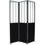 Atmosphera - paravent atelier en m�tal et verre noam noir