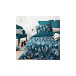 Parure de lit art dco paon 240x220 bleu canard atmosphera