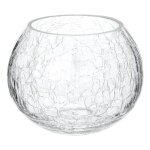 Photophore en verre 'craq' 10cm transparent