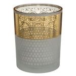 Photophore en verre mat et brillant dor� sp�cial f�tes atmosphera