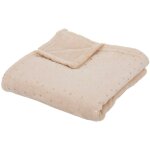 Plaid berlingot flanelle beige 75x100cm atmosphera cr�ateur d'int�rieur