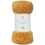 Plaid berlingot flanelle jaune moutarde 75x100cm atmosphera crateur d'intrieur