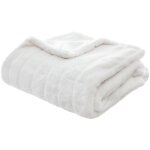 Atmosphera - plaid en fausse fourrure - manoir - 120 x 160 cm - blanc - livraison gratuite