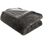 Atmosphera - plaid en fourrure four manoir 180x230 gris