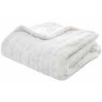 Atmosphera - plaid fourrure manoir blanc 180 x 230 cm