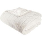 Atmosphera - plaid fourrure manoir blanc 180 x 230 cm Atmosphera - plaid fourrure manoir blanc 180 x 230 cm