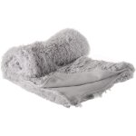Plaid en fausse fourrure grise  carreaux scotchs, 120x160 cm atmosphera crateur d'intrieur
