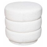 Atmosphera - pouf bouclette design 'sinan' 40cm blanc