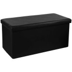 Atmosphera - pouf pliant double noir crateur d'intrieur