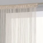 Rideau de fils unis et colorés beige 90x200 cm Rideau de fils unis et colorés beige 90x200 cm