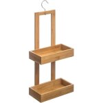 Atmosphera - serviteur de douche en bambou avec 2 plateaux ? dimensions : h 61 cm x l 26 cm x p 14 cm ...