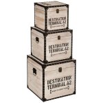 Atmosphera - set de 3 malles carrées rétro factory l24 30 36cm créateur d'intérieur Atmosphera - set de 3 malles carrées rétro factory l24 30 36cm créateur d'intérieur