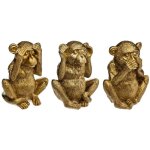 Atmosphera - set de 3 statuettes singes sagesse dor h17cm crateur d'intrieur