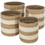 Atmosphera - set de 4 paniers jute blanc cr�ateur d'int�rieur