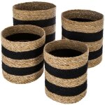 Atmosphera - set de 4 paniers jute noir cr�ateur d'int�rieur