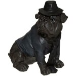 Atmosphera - statuette chien assis chapeau noir h45cm crateur d'intrieur