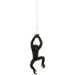 Statuette singe suspendu gaspard noir h40cm atmosphera crateur d'intrieur