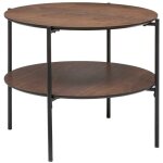 Atmosphera - table basse ronde kemi en placage noyer & m�tal d63, 2cm cr�ateur d'int�rieur