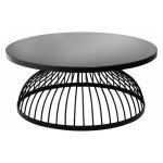 Atmosphera - table basse ronde design 'kushi' 90cm noir