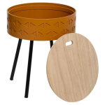 Atmosphera - table  caf coffre 'shiro' couleur: ocre