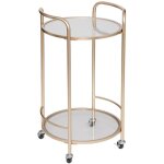Atmosphera - table d'appoint de salon dor avec des roues 40x40x75 cm - dor