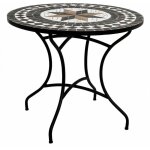 Atmosphera - table de repas ronde mosaïque 'kipos' 90cm noir Atmosphera - table de repas ronde mosaïque 'kipos' 90cm noir