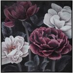 Tableau toile murale encadre peinte fleurs 57 x 57 cm atmosphera