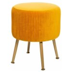 Atmosphera - tabouret design en velours 'solaro' 41cm jaune