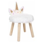 Atmosphera - tabouret enfant licorne 40cm blanc