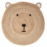 Tapis enfant en jute t�te ourson 100cm naturel