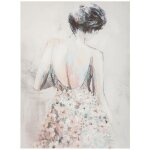 Tableau toile murale peinte femme avec relief 58 x 78 cm atmosphera