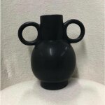 Vase olme en c�ramique h22cm noir atmosphera cr�ateur d'int�rieur