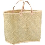 Aubry gaspard - cabas en palmier naturel tress� avec poign�es cuir