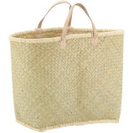 Aubry gaspard - cabas en palmier naturel tress avec poignes cuir