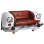 Aubry gaspard - canap voiture en cuir de buffle et mtal