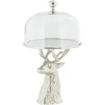 Aubry gaspard - cloche en verre sur support aluminium cerf